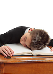 Image showing Tired or bored school student