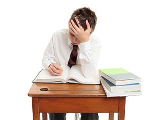 Image showing High school student at desk