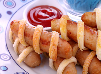 Image showing Twisted Pastry Sausages