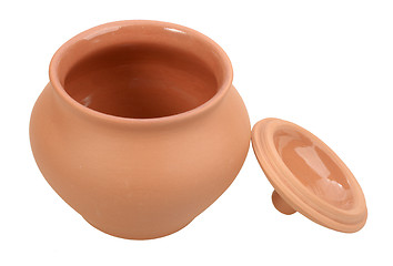 Image showing Single open empty ceramic pot