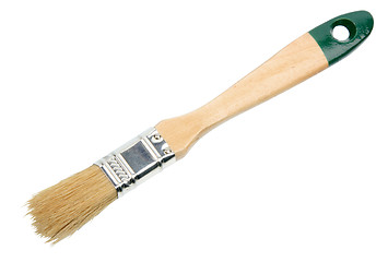 Image showing Single brush with green wood handle