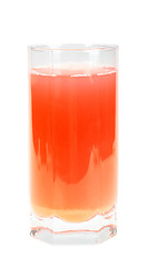 Image showing Single glass with orange fruit-juice