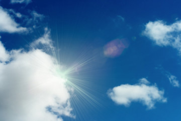 Image showing Clouds and dark blue sky