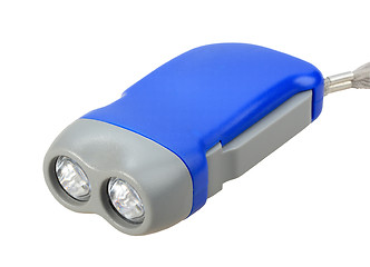 Image showing Single blue-gray hand flashlight