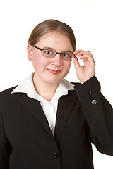 Image showing young business woman with glasses