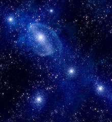 Image showing starry deep outer space nebula and galaxy 
