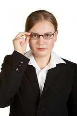 Image showing young business woman with glasses