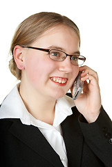 Image showing young business woman talking on phone