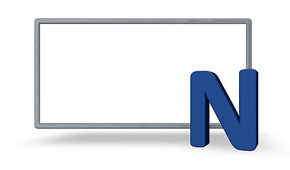 Image showing blank sign and letter n