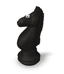 Image showing black chess knight