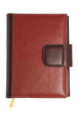 Image showing Blank red soft leather covered book