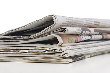 Image showing newspaper stack, information concept