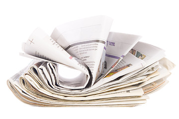 Image showing newspaper stack, information concept