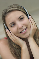 Image showing Headphones Girl