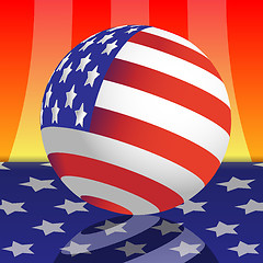 Image showing Sphere and flag