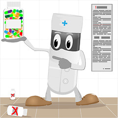 Image showing The doctor and pills in packing