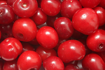 Image showing Red ripe cherries background