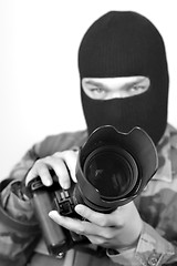 Image showing Special Ops Photographer. B&W 3