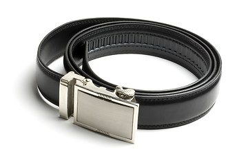 Image showing Black leather belt 