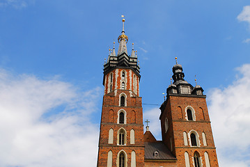 Image showing The tower of Mariacki Church in Cracow