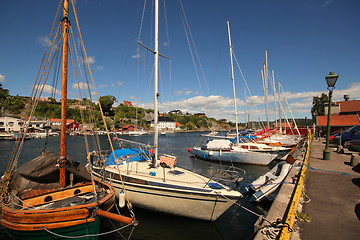 Image showing Small boats in Brevik, South Norway