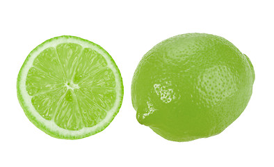 Image showing Full and cross section of green lime