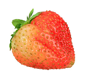 Image showing Single red strawberry