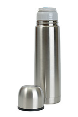 Image showing Single metallic thermos