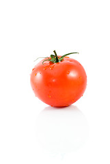 Image showing Single ripe red tomato