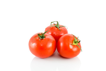Image showing Three ripe red tomatoes