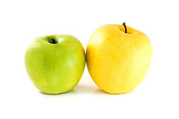 Image showing Green and yellow apples 