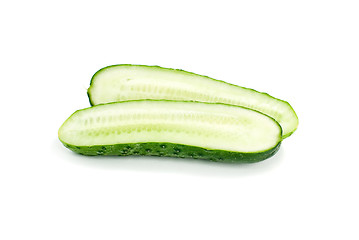 Image showing Two cucumber halves