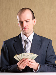 Image showing Businessman with money