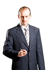 Image showing Businessman with a pen