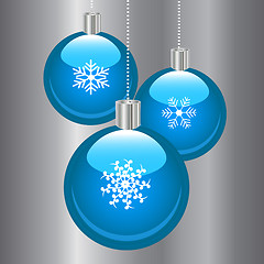 Image showing Blue Christmas Ornaments