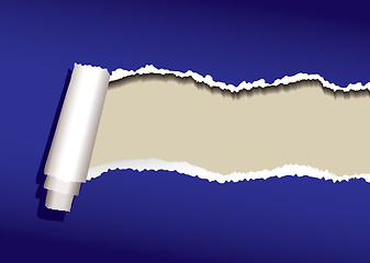 Image showing blue paper curl