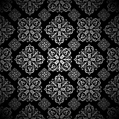 Image showing Floral wallpaper silver tile