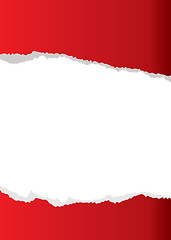 Image showing red paper tear background