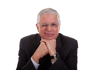 Image showing mature businessman Winking 