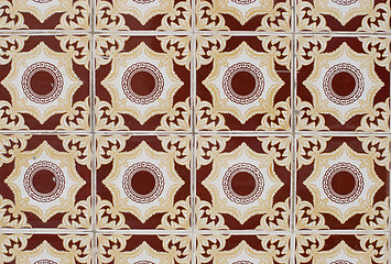 Image showing Traditional Portuguese glazed tiles