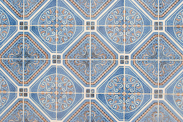 Image showing Traditional Portuguese glazed tiles