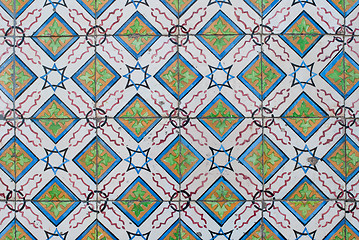 Image showing Traditional Portuguese glazed tiles