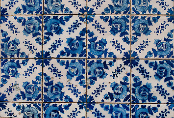 Image showing Traditional Portuguese glazed tiles