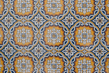 Image showing Traditional Portuguese glazed tiles