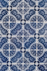 Image showing Traditional Portuguese glazed tiles