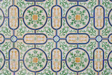 Image showing Traditional Portuguese glazed tiles