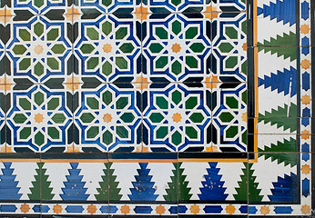 Image showing Traditional Portuguese glazed tiles