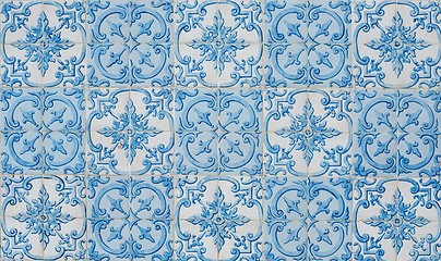 Image showing Traditional Portuguese glazed tiles