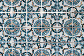 Image showing Traditional Portuguese glazed tiles