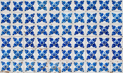 Image showing Traditional Portuguese glazed tiles